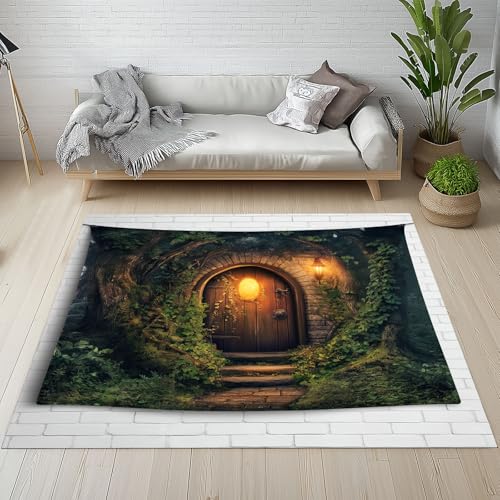 Kntnshac Wald Holztür Teppich Wohnzimmer Flur rutschfest Waschbare, Mysteriöses Baumhaus Pflanzen Blätter Teppiche Kurzflor fur Schlafzimmer Badezimmer Kinderzimmer Küche Balkon 120x170 cm Kntnshac Wald Holztür Teppich Wohnzimmer Flur rutschfest Waschbare, Mysteriöses Baumhaus Pflanzen Blätter Teppiche Kurzflor fur Schlafzimmer Badezimmer Kinderzimmer Küche Balkon 120x170 cm von Kntnshac