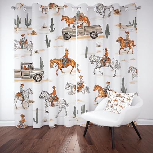Kntnshac Wüsten Cowboy Gardinen, 2er Set Curtains, H214 x B91.5 cm, Kaktuspflanze Vorhang Blickdicht mit Ösen, Weiß Vorhänge Wohnzimmer Kntnshac Wüsten Cowboy Gardinen, 2er Set Curtains, H214 x B91.5 cm, Kaktuspflanze Vorhang Blickdicht mit Ösen, Weiß Vorhänge Wohnzimmer von Kntnshac