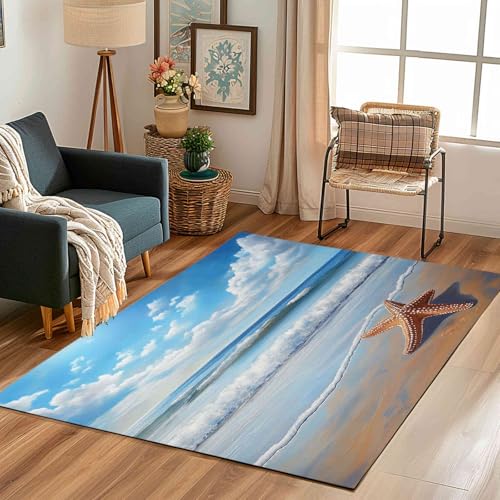 Küsten Strand Landschaft Schmutzfangmatte Eingangsteppich 40x60 cm, Welle Seestern Natur Meerblick Kleiner Teppich rutschfest Waschbare fur Schlafzimmer Badezimmer Kinderzimmer Wohnzimmer Küsten Strand Landschaft Schmutzfangmatte Eingangsteppich 40x60 cm, Welle Seestern Natur Meerblick Kleiner Teppich rutschfest Waschbare fur Schlafzimmer Badezimmer Kinderzimmer Wohnzimmer von Kntnshac