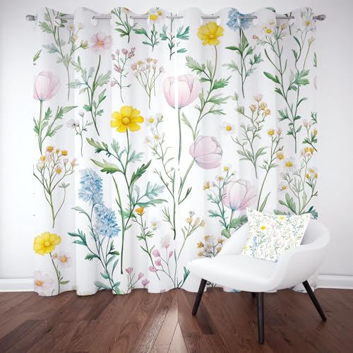 Lilie Gänseblümchen Verdunklungsvorhänge Schallschutz, Pastoral Blumenwiese Ösenvorhang Schlafzimmer, Wildblumen Pflanzen Blätter Gardinen Blickdicht Thermo Wohnzimmer Vorhänge 2er Set 300x140 cm Lilie Gänseblümchen Verdunklungsvorhänge Schallschutz, Pastoral Blumenwiese Ösenvorhang Schlafzimmer, Wildblumen Pflanzen Blätter Gardinen Blickdicht Thermo Wohnzimmer Vorhänge 2er Set 300x140 cm von Kntnshac