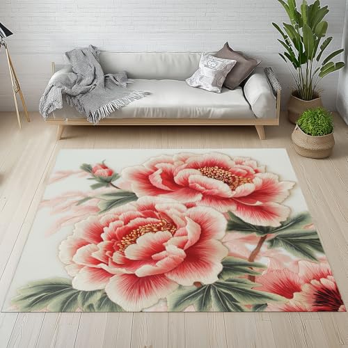 Pfingstrose Blumen Schmutzfangmatte Eingangsteppich 40x60 cm, Vintage Floral Botanische Pflanzen Blätter Kleiner Teppich Rutschfest Waschbare fur Schlafzimmer Badezimmer Kinderzimmer Wohnzimmer Pfingstrose Blumen Schmutzfangmatte Eingangsteppich 40x60 cm, Vintage Floral Botanische Pflanzen Blätter Kleiner Teppich Rutschfest Waschbare fur Schlafzimmer Badezimmer Kinderzimmer Wohnzimmer von Kntnshac