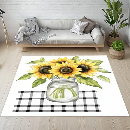Sonnenblume Blüte Schmutzfangmatte Eingangsteppich 40x60 cm, Karomuster Streifen Malerei Blumenarrangement Kleiner Teppich Rutschfest Waschbare fur Schlafzimmer Badezimmer Kinderzimmer Wohnzimmer Sonnenblume Blüte Schmutzfangmatte Eingangsteppich 40x60 cm, Karomuster Streifen Malerei Blumenarrangement Kleiner Teppich Rutschfest Waschbare fur Schlafzimmer Badezimmer Kinderzimmer Wohnzimmer von Kntnshac