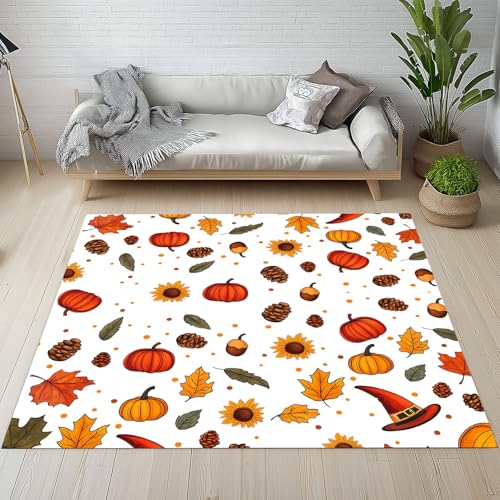Tannenzapfen Ahornblatt Kürbis Teppiche Kurzflor Rutschfest Waschbare 200x200 cm, Erntedankfest Herbst Sonnenblume Teppich Weich fur Schlafzimmer Badezimmer Kinderzimmer Balkon Wohnzimmer Esszimmer Tannenzapfen Ahornblatt Kürbis Teppiche Kurzflor Rutschfest Waschbare 200x200 cm, Erntedankfest Herbst Sonnenblume Teppich Weich fur Schlafzimmer Badezimmer Kinderzimmer Balkon Wohnzimmer Esszimmer von Kntnshac