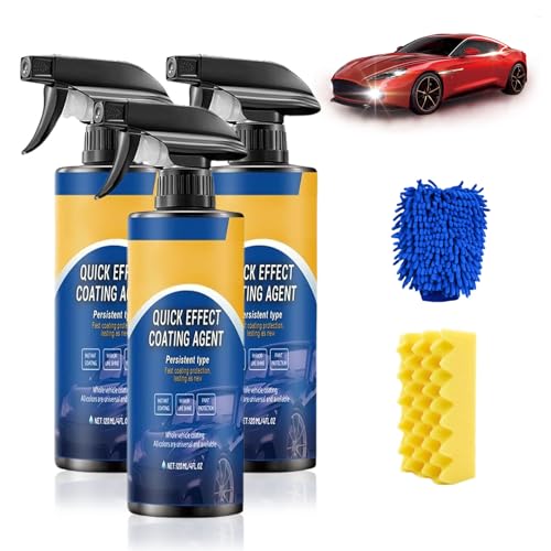 Drachekind Auto Beschichtungsspray, Quick Effect Coating Agent, Autolackspray für Glanz Und Schutz, Autopflegeset Geeignet Für Autos Und Motorräder (3) von Knubbuf