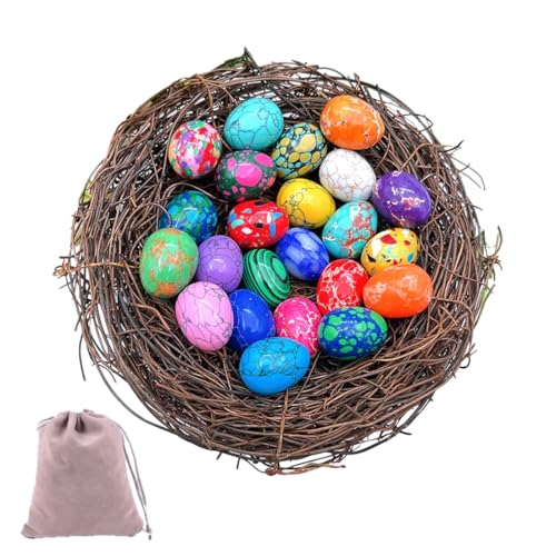 Knubbuf Easter Decorative Eggs, Crystal Easter Eggs, Ostereier Pastellfarben, Deko-Ostereier Aus Glas, Natürlicher Polierter Stein, zum Selbermachen und Als Osterdekoration (Zufällige 10 Artikel) von Knubbuf