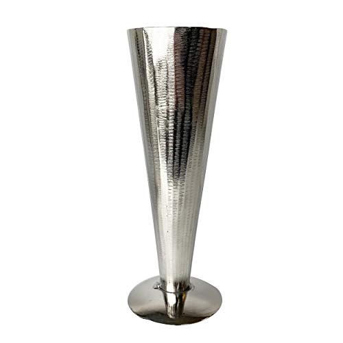 Knüllermarkt 32470 I Vase Metall Silber 27 cm I Blumen Pflanzen metallic modern I Weihnachten Glanz I gehämmert von Knüllermarkt