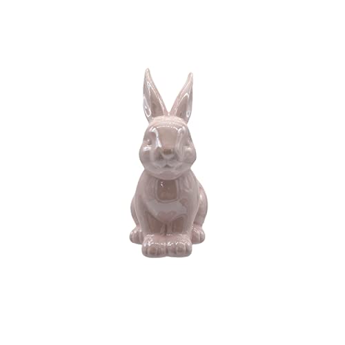 Knüllermarkt 33745-002 I Keramik Osterhase | rosa ca. 15,5 cm I Osterdeko Heimdeko I Frühling Frühjahr Tischdeko Ostern von Knüllermarkt