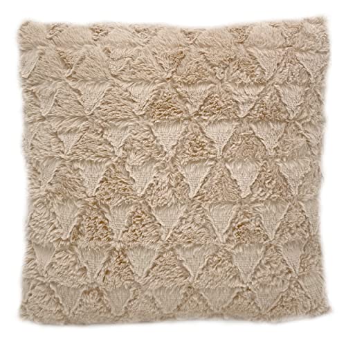 Knüllermarkt 34144 I Deko Fell Kissen beige ca. 40 x 40 cm I Heimdeko kuschelig I Bett Sofa-Kissen Wohnzimmer Schlafzimmer Kinderzimmer von Knüllermarkt