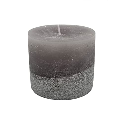 Knüllermarkt 34371 I Stumpenkerze grau Silber Glitzer Kerzen Dekoration deko gemütlich Flair Gestecke Gesteck Advent Adventskranz Weihnachten Weihnachtszeit Geburtstage Hochzeit Tischdeko Fensterbank von Knüllermarkt