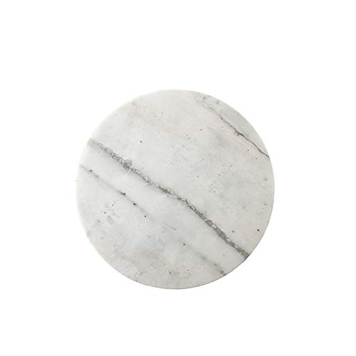 Knüllermarkt Marmorplatte (Ø 20 cm) - geeignet als Untersetzer, Badezimmer, Wohnzimmer, Küche, Stileelement, Deko, Durchmesser20cmrund Tablett Marble grau weiß Servierbrett Natur modern Deko von Knüllermarkt