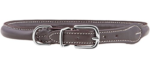 Knuffelwuff Hundehalsband Halsband Hund Leder Rundhalsband Hoopa 33-37cm Braun von Knuffelwuff