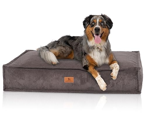 Knuffelwuff Hundekissen Lesedi aus Cord mit Handwebcharakter 120x80cm Braungrau - Abnehmbarer Bezug - waschbar - für große, mittelgroße und kleine Hunde Knuffelwuff Hundekissen Lesedi aus Cord mit Handwebcharakter 120x80cm Braungrau - Abnehmbarer Bezug - waschbar - für große, mittelgroße und kleine Hunde von Knuffelwuff