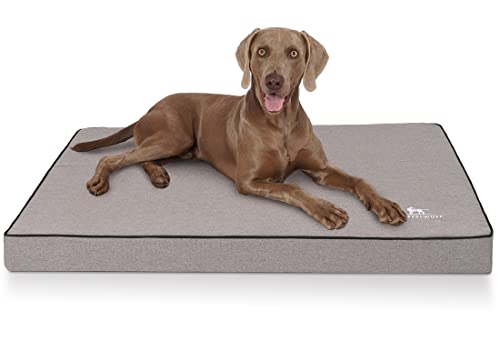 Knuffelwuff Orthopädische Hundematte Nantucket aus Velours mit Handwebcharakter XXXL 135 x 90cm Grau - Abnehmbarer Bezug - waschbar - für große, mittelgroße und kleine Hunde Knuffelwuff Orthopädische Hundematte Nantucket aus Velours mit Handwebcharakter XXXL 135 x 90cm Grau - Abnehmbarer Bezug - waschbar - für große, mittelgroße und kleine Hunde von Knuffelwuff