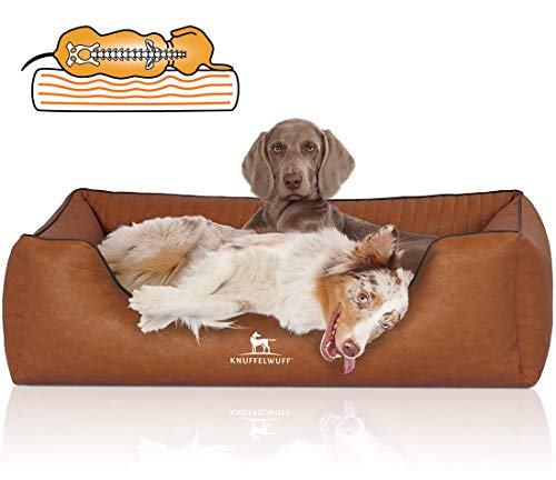 Knuffelwuff Orthopädisches Hundebett Chesapeake aus Laser gestepptem marmoriertem Kunstleder M-L 85 x 63cm Rusty - Abnehmbarer Bezug - leicht zu reinigen - für große, mittelgroße und kleine Hunde Knuffelwuff Orthopädisches Hundebett Chesapeake aus Laser gestepptem marmoriertem Kunstleder M-L 85 x 63cm Rusty - Abnehmbarer Bezug - leicht zu reinigen - für große, mittelgroße und kleine Hunde von Knuffelwuff