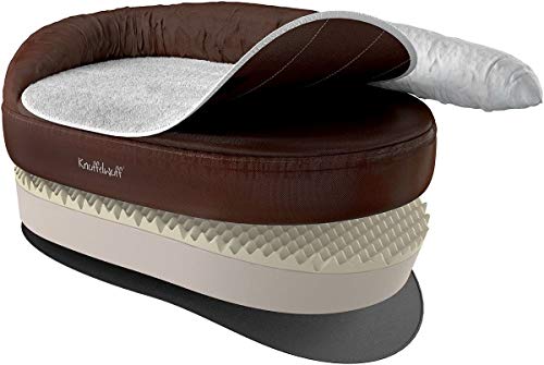 Knuffelwuff Orthopädisches Hundebett Jessy waschbar Hunde ortho bed Hundesofa Hundekorb Hundekörbchen orthopädisch memory Braun 4XL Übergröße 155 x 105cm von Knuffelwuff