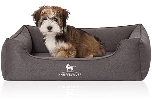 Knuffelwuff Orthopädisches Hundebett Leano aus Velours mit Handwebcharakter M-L 85 x 63cm Schwarz - abnehmbarer Bezug - waschbar - für große, mittelgroße und kleine Hunde Knuffelwuff Orthopädisches Hundebett Leano aus Velours mit Handwebcharakter M-L 85 x 63cm Schwarz - abnehmbarer Bezug - waschbar - für große, mittelgroße und kleine Hunde von Knuffelwuff