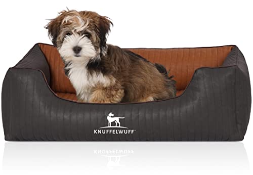 Knuffelwuff Orthopädisches Hundebett Rough Road aus laser-gestepptem marmoriertem Kunstleder M-L 85 x 63cm Schwarz/Rusty Knuffelwuff Orthopädisches Hundebett Rough Road aus laser-gestepptem marmoriertem Kunstleder M-L 85 x 63cm Schwarz/Rusty von Knuffelwuff