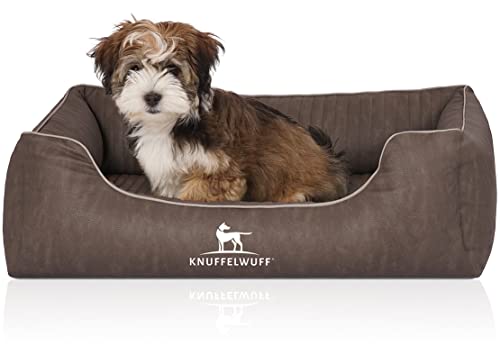 Knuffelwuff Orthopädisches Hundebett Tampa aus laser-gestepptem Kunstleder M-L 85 x 63cm Braungrau Knuffelwuff Orthopädisches Hundebett Tampa aus laser-gestepptem Kunstleder M-L 85 x 63cm Braungrau von Knuffelwuff