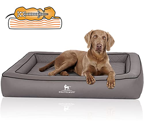 Knuffelwuff Orthopädisches Hundebett aus Laser gestepptem Kunstleder Hampstead XL 105 x 80cm Grau Knuffelwuff Orthopädisches Hundebett aus Laser gestepptem Kunstleder Hampstead XL 105 x 80cm Grau von Knuffelwuff