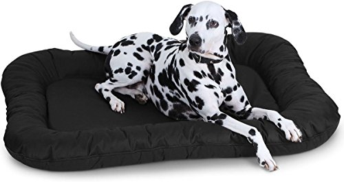 Knuffelwuff Wasserfestes In und Outdoor Hundebett Lucky aus Nylongewebe XXL 118 x 85cm Schwarz - abnehmbarer Bezug - waschbar - für große, mittelgroße und kleine Hunde von Knuffelwuff