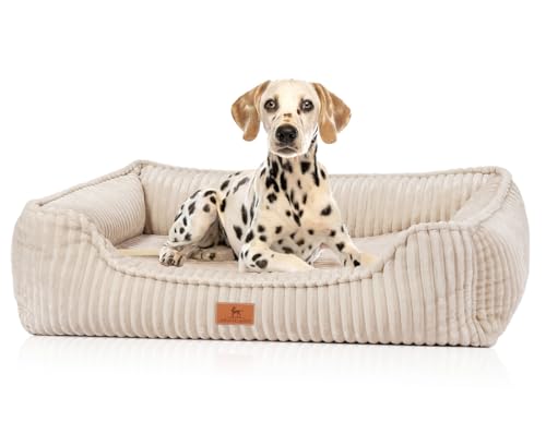 Knuffelwuff orthopädisches Hundebett aus Breitcord Sedona XXL 120 x 85cm Beige | Abnehmbarer Bezug | waschbar | für große, mittelgroße und kleine Hunde Knuffelwuff orthopädisches Hundebett aus Breitcord Sedona XXL 120 x 85cm Beige | Abnehmbarer Bezug | waschbar | für große, mittelgroße und kleine Hunde von Knuffelwuff