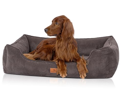 Knuffelwuff orthopädisches Hundebett aus Cord mit Handwebcharakter Nunavut M-L 85 x 63cm Braungrau - Abnehmbarer Bezug - waschbar - für große, mittelgroße und kleine Hunde Knuffelwuff orthopädisches Hundebett aus Cord mit Handwebcharakter Nunavut M-L 85 x 63cm Braungrau - Abnehmbarer Bezug - waschbar - für große, mittelgroße und kleine Hunde von Knuffelwuff