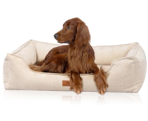Knuffelwuff orthopädisches Hundebett aus Cord mit Handwebcharakter Nunavut XXL 120 x 85cm Beige - Abnehmbarer Bezug - waschbar - für große, mittelgroße und kleine Hunde Knuffelwuff orthopädisches Hundebett aus Cord mit Handwebcharakter Nunavut XXL 120 x 85cm Beige - Abnehmbarer Bezug - waschbar - für große, mittelgroße und kleine Hunde von Knuffelwuff