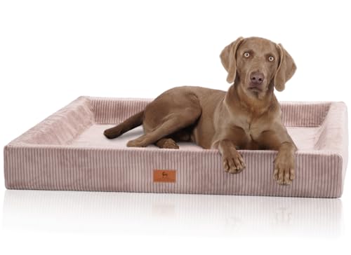 Knuffelwuff orthopädisches Hundebett aus Cord mit Handwebcharakter Santiago M-L 85 x 65cm Rosa - Abnehmbarer Bezug - waschbar - für große, mittelgroße und kleine Hunde Knuffelwuff orthopädisches Hundebett aus Cord mit Handwebcharakter Santiago M-L 85 x 65cm Rosa - Abnehmbarer Bezug - waschbar - für große, mittelgroße und kleine Hunde von Knuffelwuff