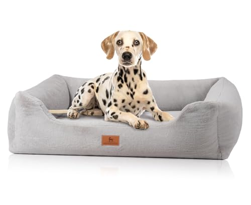 Knuffelwuff orthopädisches Hundebett aus kuschelig weichem Kaninchen Fellimitat Schnuffelupagus M-L 85 x 63cm Grau | Abnehmbarer Bezug | waschbar | für große, mittelgroße und kleine Hunde Knuffelwuff orthopädisches Hundebett aus kuschelig weichem Kaninchen Fellimitat Schnuffelupagus M-L 85 x 63cm Grau | Abnehmbarer Bezug | waschbar | für große, mittelgroße und kleine Hunde von Knuffelwuff