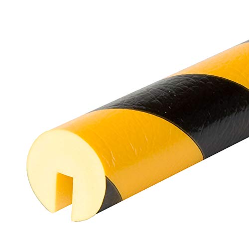 Knuffi 10011 Polyurethanschaum Kantenschutzprofil, Typ B, Gelb/Schwarz, 40mm Durchmesser, 1m Länge von Knuffi
