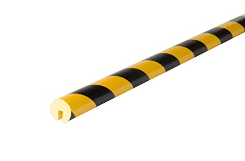 Knuffi 10021 Polyurethanschaum Kantenschutzprofil, Typ B, Gelb/Schwarz, 40mm Durchmesser, 5m Länge von Dancop