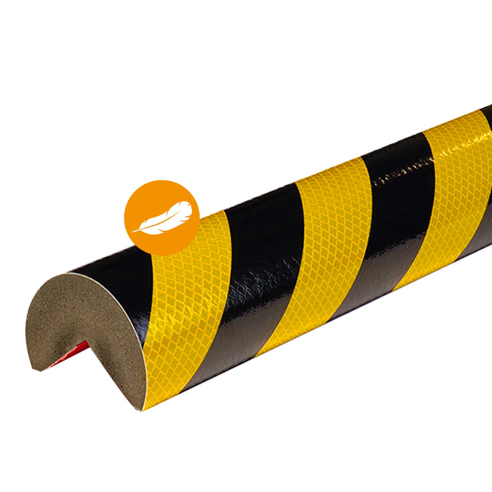 Knuffi Eckschutzprofil Typ A+ selbstklebend 1m, dicker Kantenschutz, Eckschutz Farbe:gelb/schwarz reflektierend von Knuffi