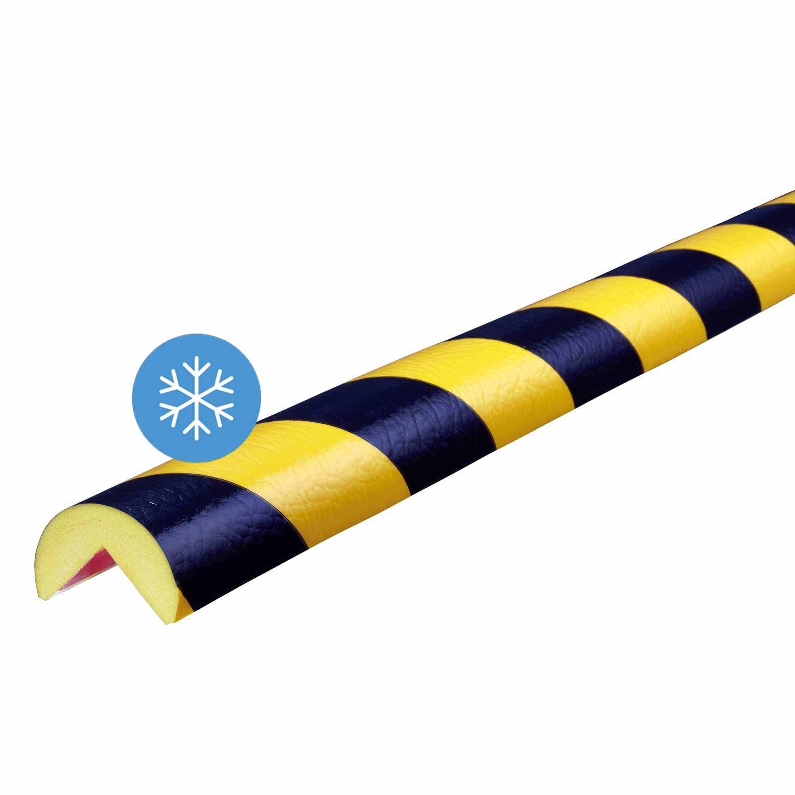 Knuffi Eckschutzprofil Typ A für Frost 1m Kantenschutz, Eckschutz, Schutzprofil Farbe:gelb/schwarz von Knuffi