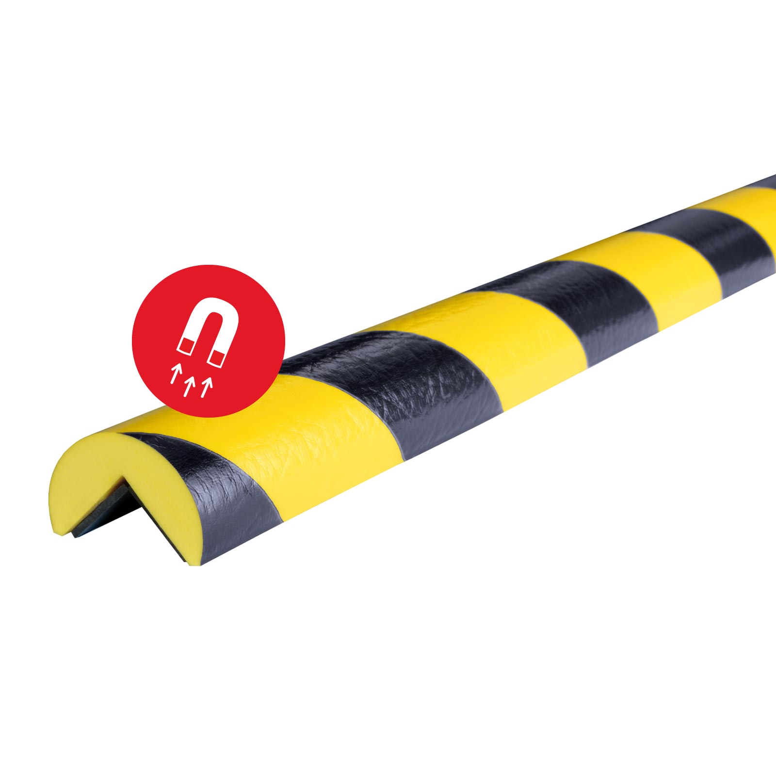 Knuffi Eckschutzprofil Typ A magnetisch 1m, Kantenschutz Eckschutz Schutzprofil Farbe:gelb/schwarz von Knuffi