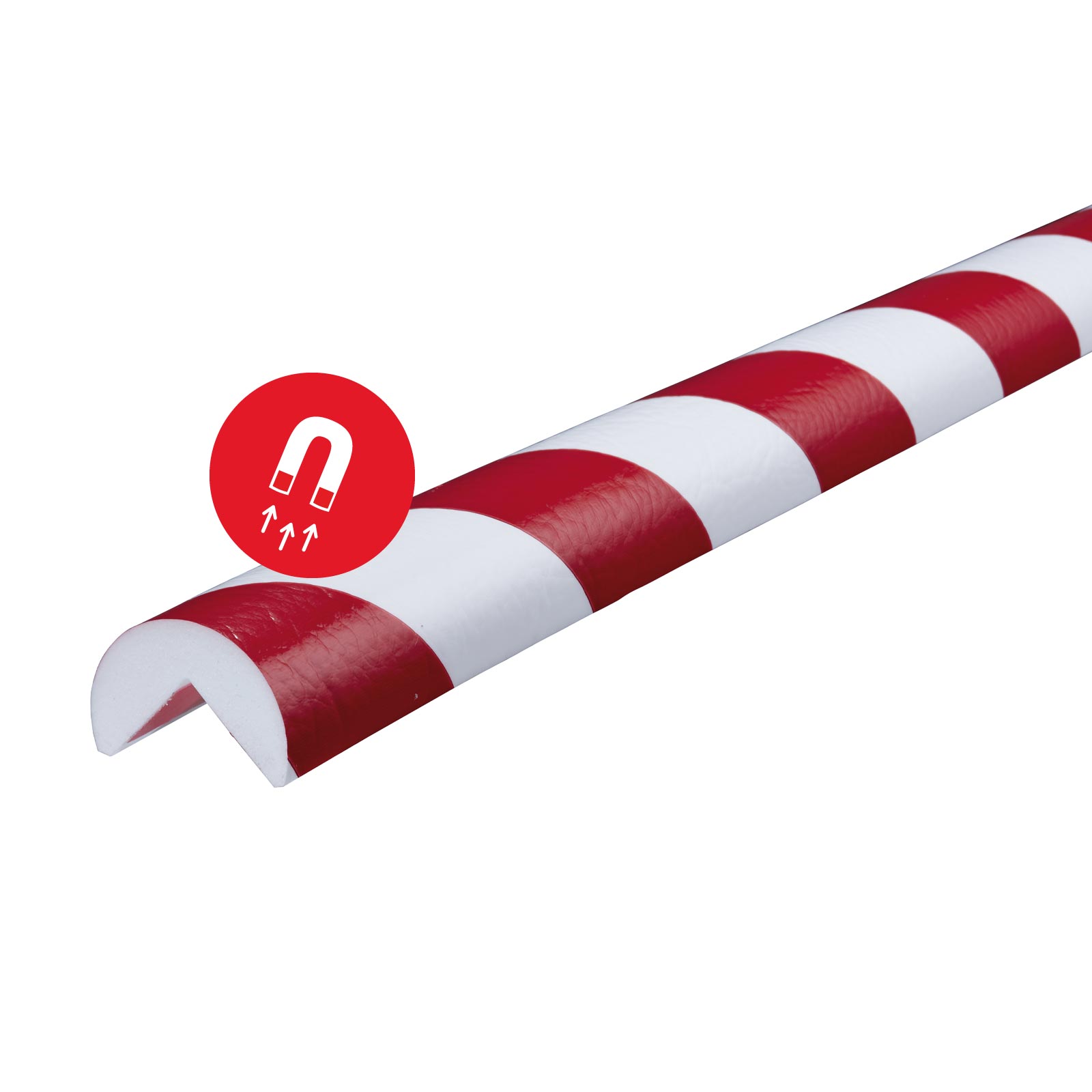 Knuffi Eckschutzprofil Typ A magnetisch 1m, Kantenschutz Eckschutz Schutzprofil Farbe:rot/weiß von Knuffi