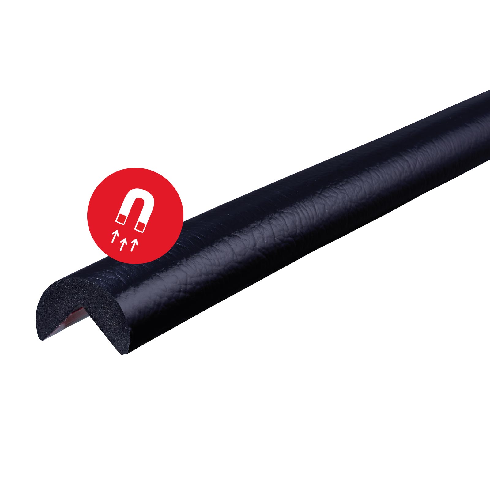 Knuffi Eckschutzprofil Typ A magnetisch 1m, Kantenschutz Eckschutz Schutzprofil Farbe:schwarz von Knuffi