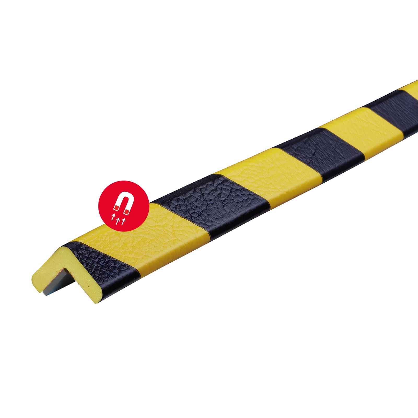 Knuffi Eckschutzprofil Typ E magnetisch 1m, Kantenschutz Eckschutz Schutzprofil Farbe:gelb/schwarz von Knuffi