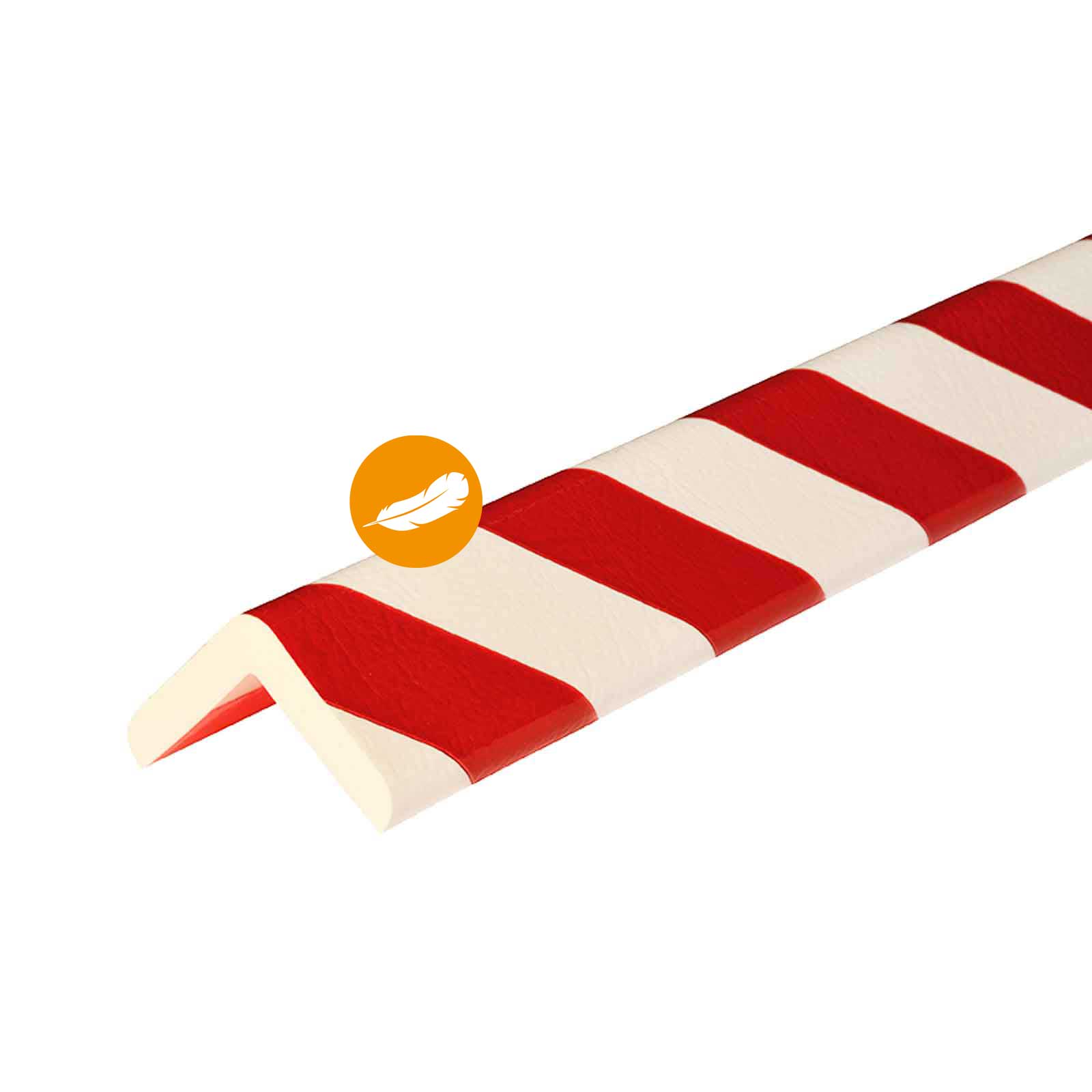 Knuffi Eckschutzprofil Typ H+ klebend 1m - Kantenschutz, Eckschutz, Schutzprofil Farbe:rot/weiß von Knuffi
