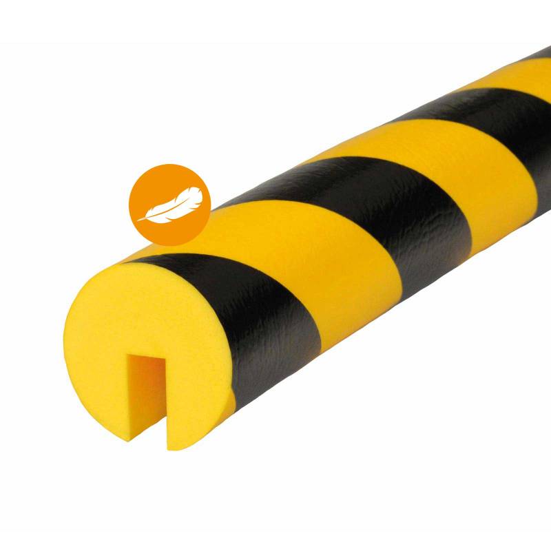 Knuffi Kantenschutzprofil Typ B+ 1m dicker Kantenschutz, Eckschutz, Schutzprofil Farbe:gelb/schwarz von Knuffi