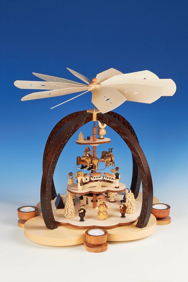 Knuth Neuber Weihnachtspyramide Tischpyramide Pyramide Wolkenzauber natur Höhe 40 cm NEU von Knuth Neuber