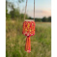 Makramee Windlicht Pink Orange・handgemachte Hängelaterne・optional Mit Lichterkette Makramee Windlicht Pink Orange・handgemachte Hängelaterne・optional Mit Lichterkette von Knutkaerlek