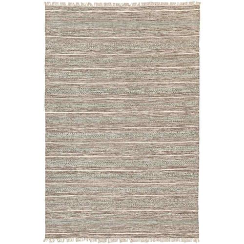 Knutzen Wohnen Kelim Teppich 120 x 170 Sylt - Fransen Teppich Wolle Natur - Handgewebt und beidseitig verwendbar - Ideale Wohndekoration für jeden Wohnraum von Knutzen Wohnen