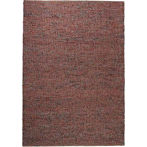 Knutzen Wohnen Mala Wollteppich flach gewebt 160 x 230 cm Kupfer Coral - Teppich Wolle Natur - Handgewebter Schurwollteppich mit angenehmem Lauferlebnis von Knutzen Wohnen