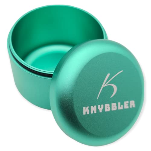 Knybbler Aufbewahrungsdose/geruchsdicht/wasserdicht/UV Schutz Cannapuck 2.0 / Metall Dose / ø55x46mm / Pillendose grün von Knybbler