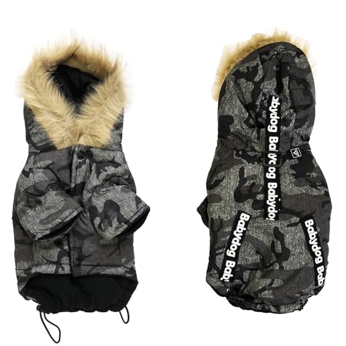 Winter Warm Hundekleidung Winddichte Hundejacke Dicker Hundemantel Haustier Kostüm(Grau,L) von KoKoBin