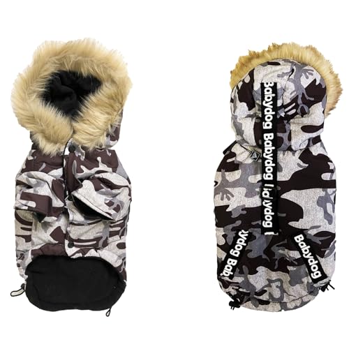 Winter Warm Hundekleidung Winddichte Hundejacke Dicker Hundemantel Haustier Kostüm(Schwarz,L) von KoKoBin