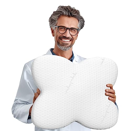 KoKoTex New Orthopädisches Kissen Seitenschläfer - Memory Foam Kopfkissen - Ergonomisches Nackenschmerzen Nackenstützkissen - Schlafkissen - Bauchschläferkissen Butterfly (Soft) 57x45x12 cm von KoKoTex