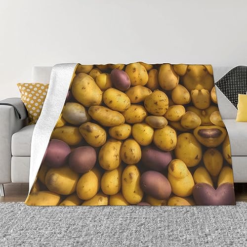 Many Potatoes Ultraweiche Micro-Fleece-Decke für Bett, Couch, Wohnzimmer, warme Decke, 152,4 x 127,7 cm von KoNsev