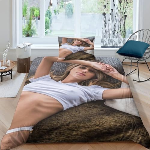 Sexy Women 3D Bettwäsche Set Microfaser Sexy Beauty Bettbezug Set Mikrofaser Mit Reißverschluss Mit Kissenbezug Geeignet Für Männer Und Frauen Single（135x200cm） von KoNsev