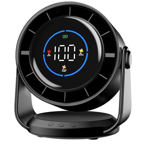 Koala Global Tischventilator, USB Ventilator mit 100 Geschwindigkeitsstufen 105° Schwenkfunktion LED Display mit Memory Funktion Leiser Lüfter für Schlafzimmer, Büro, Tragbarer Tischventilator von Koala Global